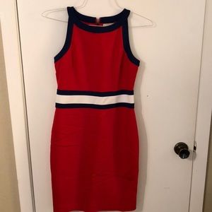 Red fitted dress